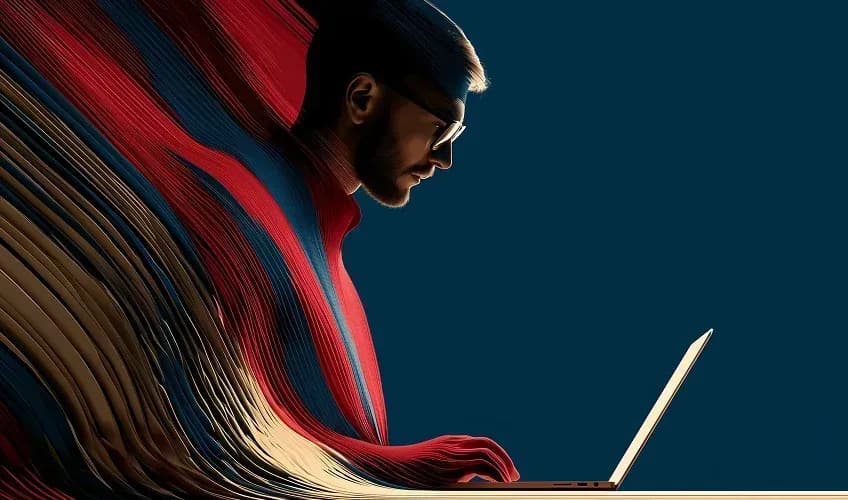 man with a laptop